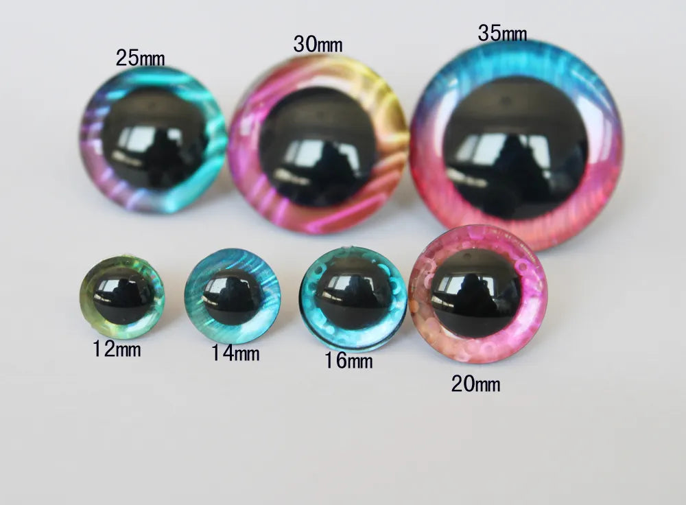 20pcs/lot--L12---12mm/14/16/18/20/25/30/35mm New Lovely toy safety eyes 3D doll eyes + fabric + washer for diy plush doll