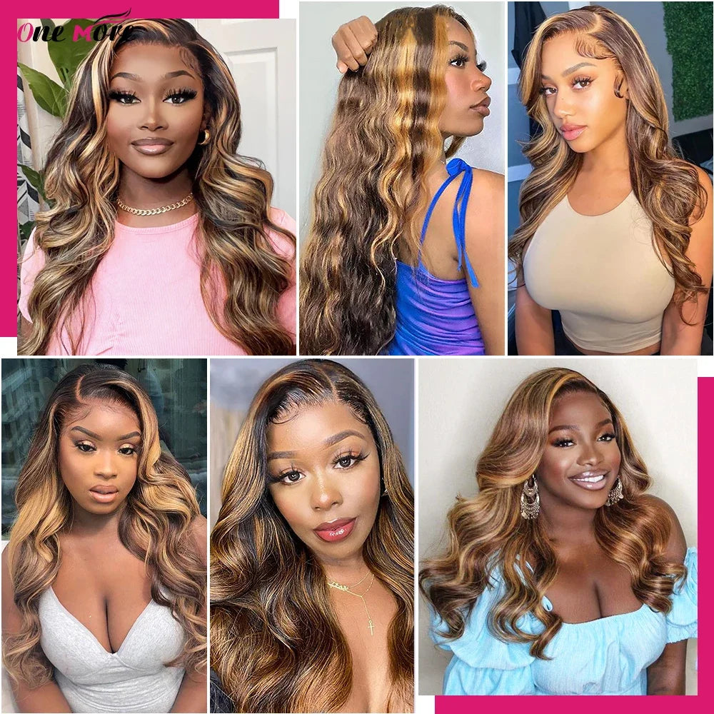 4 27 Human Hair Bundles Body Wave Brown Highlight Ombre Hair Bundles Colored Brazilian Virgin Human Hair Bundles 1pc/3pcs/4pcs