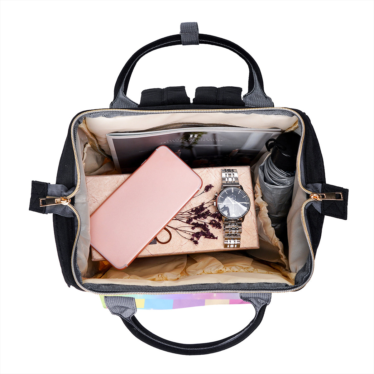 Customized Mummy Bag|Oxford Cloth Kawaii Unicorn, Pastel Rainbow, Clouds, Pink, Purple, Blue, Yellow, Sleepy Unicorn, Hungry Unicorn, Moon, Candy, Donuts, Ice Cream (Designed by Dunbi)