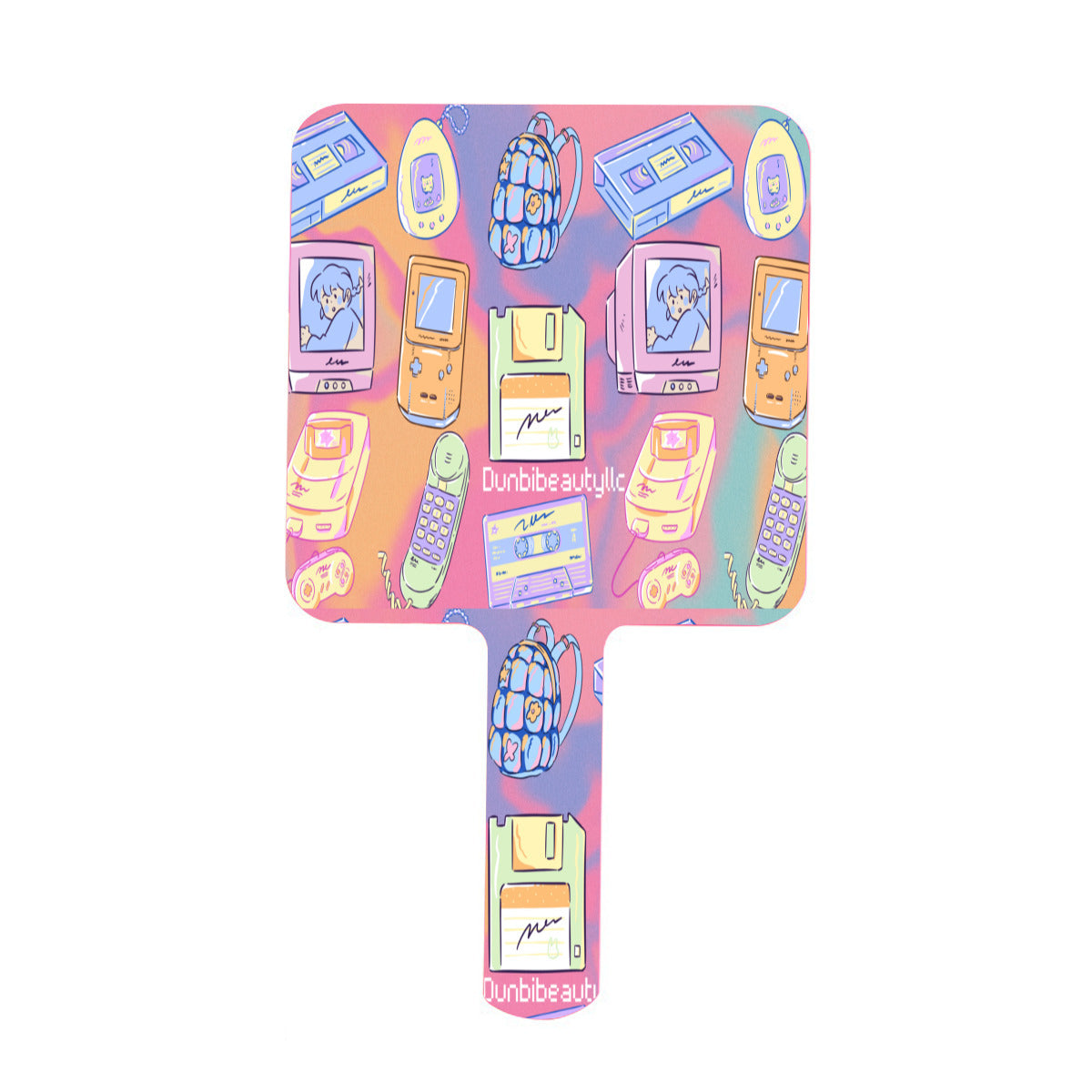 Handle Square Mirror|Rubber -Kawaii, Retro, Anime, 90's Themed, Sherbet Colors, Pastel (Designed by Dunbi)