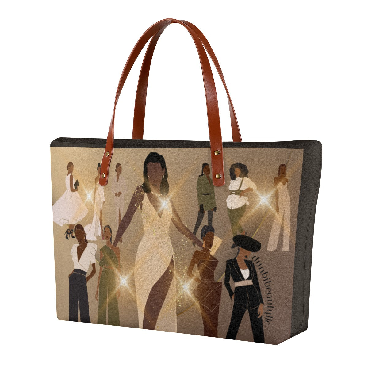 Women's Tote Bag | Diving Cloth Black Women in Fashion, Style, Trendsetter, Beauty, Edge, Grace, Elegance, Confidence, Glowing, (Designed by Dunbi)