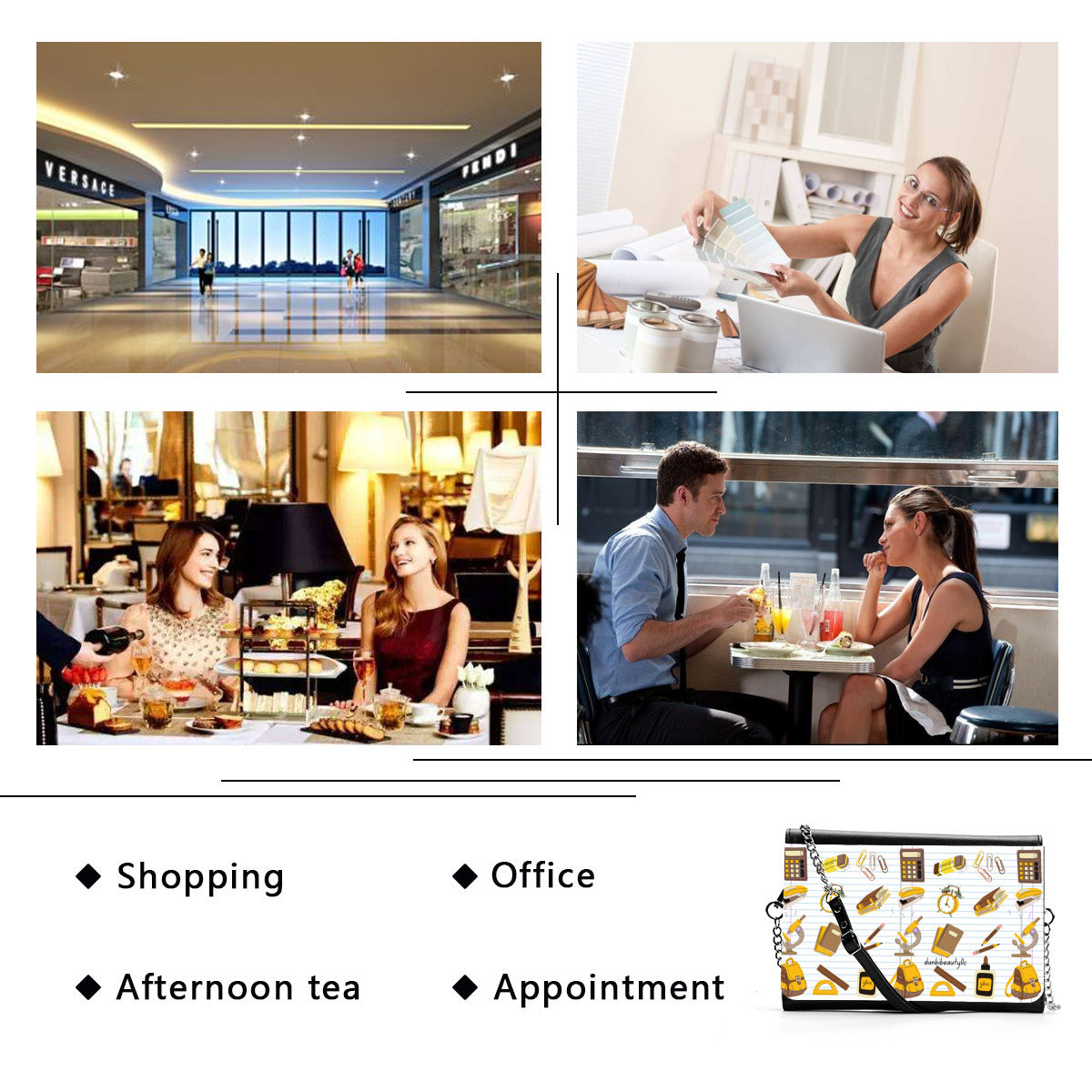 Women's Multifunctional Satchel| PU -Back to School, Teacher, Student, Notebooks, School Supplies, Backpack, Brown, Gold, Gray, Notebook Paper (Designed by Dunbi)