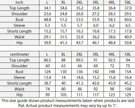 All-Over Print Women's Drop-Shoulder T-Shirt with Side Split and Shorts (Plus Size) (Designed by Dunbi) - DunbiBeauty, LLC