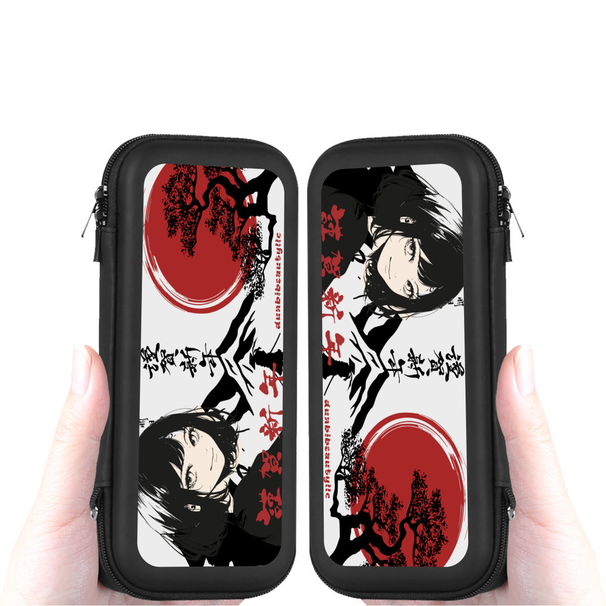 Nintendo Switch Storage Bag (Double-Sided Printing)|Eva Material -Japan, Japanese, Red, Samurai, Pretty Girl, Tiger, Kanji, Mountains (Designed by Dunbi)