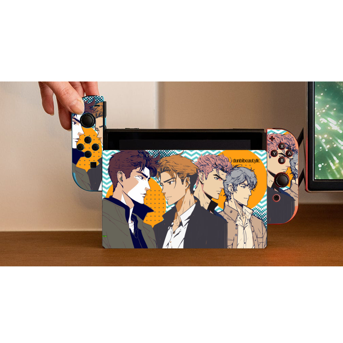 Nintendo Switch Game Console Stickers |PVC - Anime, Nostalgia, Guy Crush, Boys, Emotions, Friendship, Handsome (Designed by Dunbi)