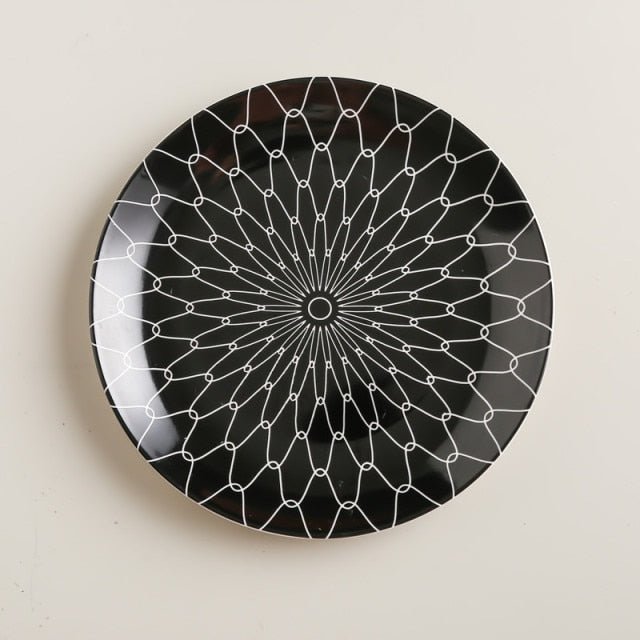 Geometric Pattern Ceramic Plate - DunbiBeauty, LLC