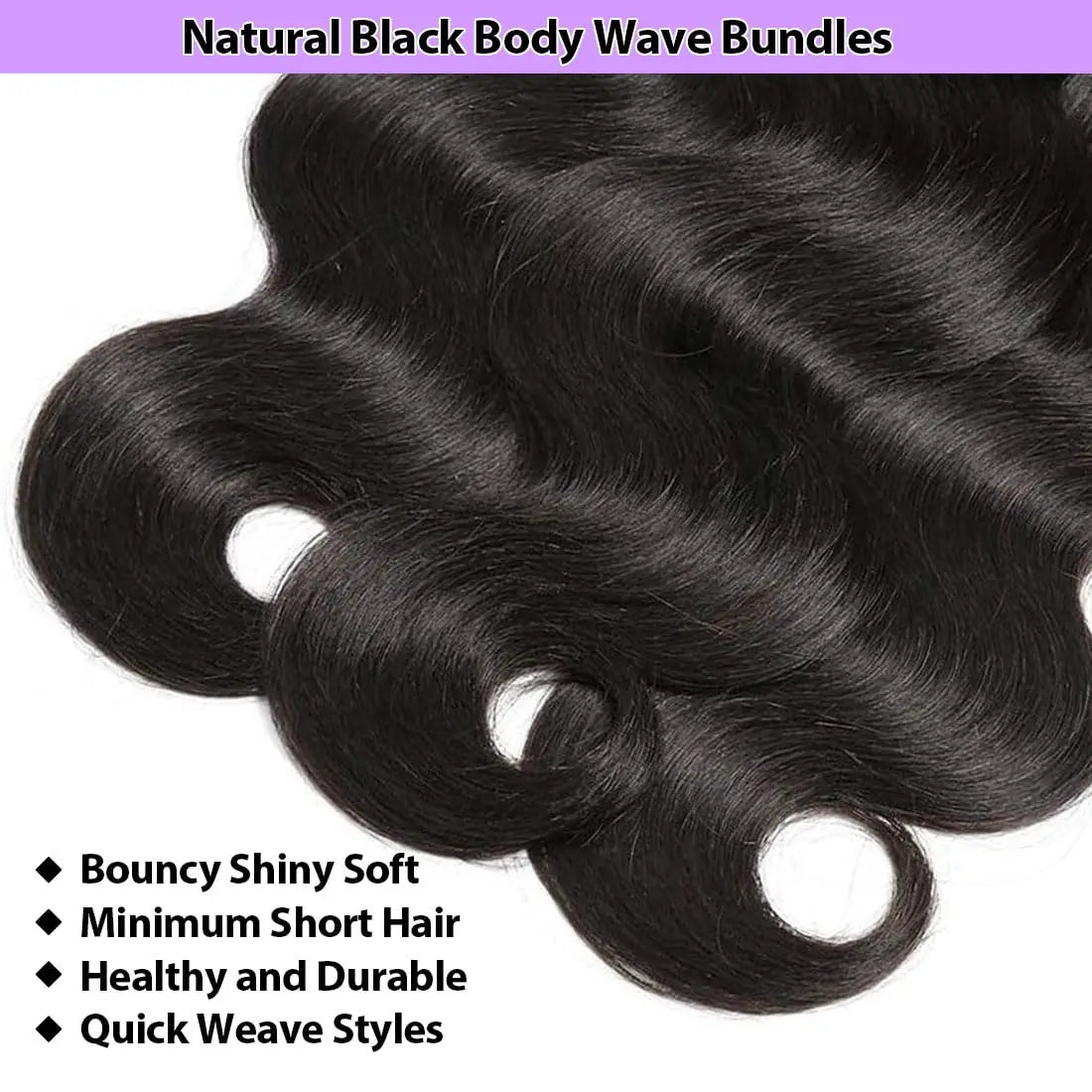 Human Hair Bundles Body Wave Human Hair 1 3 Bundles Human Hair Extensions Real Human Hair Bundles Natural Black Color Bundles