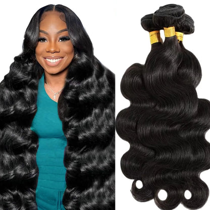 Human Hair Bundles Body Wave Human Hair 1 3 Bundles Human Hair Extensions Real Human Hair Bundles Natural Black Color Bundles