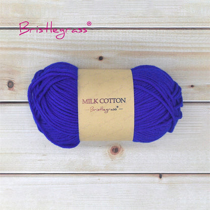 BRISTLEGRASS Acrylic Crochet Wool Yarn 50g Pom-poms Milk Cotton Hand Knitting Threads Baby Sweater Scarf Fabric Needlework Craft