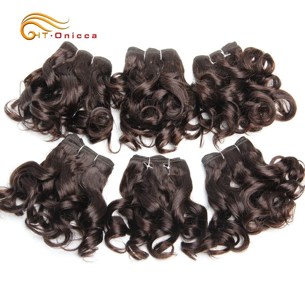 Curly Human Hair Bundles 100% Human Hair Bundles Brazilian Hair Weave Bundles 6 Pcs/Lot Color 1B/2/4/30/33/99J Curly Hair