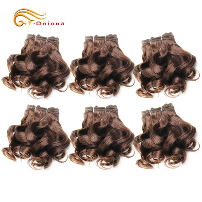 Curly Human Hair Bundles 100% Human Hair Bundles Brazilian Hair Weave Bundles 6 Pcs/Lot Color 1B/2/4/30/33/99J Curly Hair