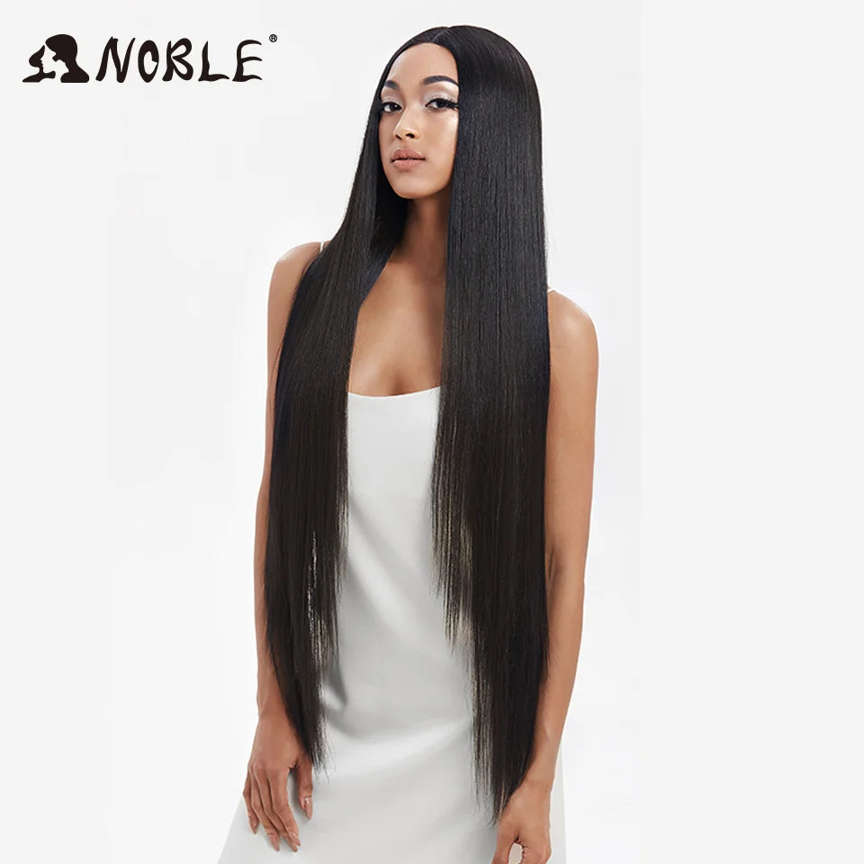 Noble Cosplay Wigs For Black Women Straight Synthetic Lace WIg 38 Inch Ombre Blonde Lace Wig Cosplay Blonde Synthetic Lace Wig