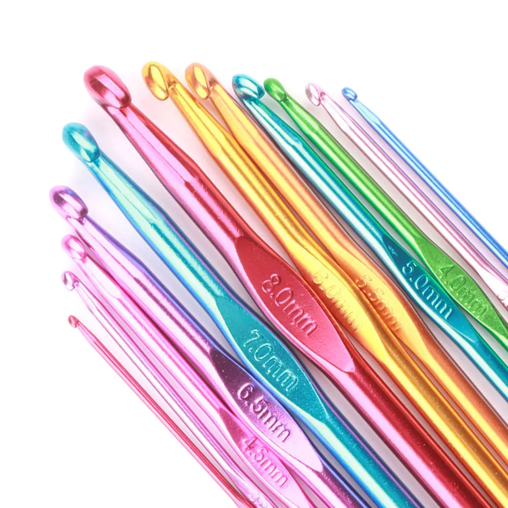 12pcs 1pcs Metal/Wooden/Plastic Handle Crochet Hook Knitting Needles Set Crocheting Needle Tool Sweater Knitting DIY Crafts