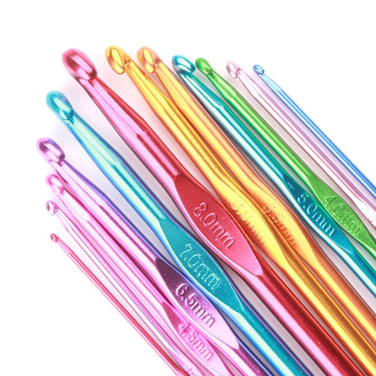 12pcs 1pcs Metal/Wooden/Plastic Handle Crochet Hook Knitting Needles Set Crocheting Needle Tool Sweater Knitting DIY Crafts