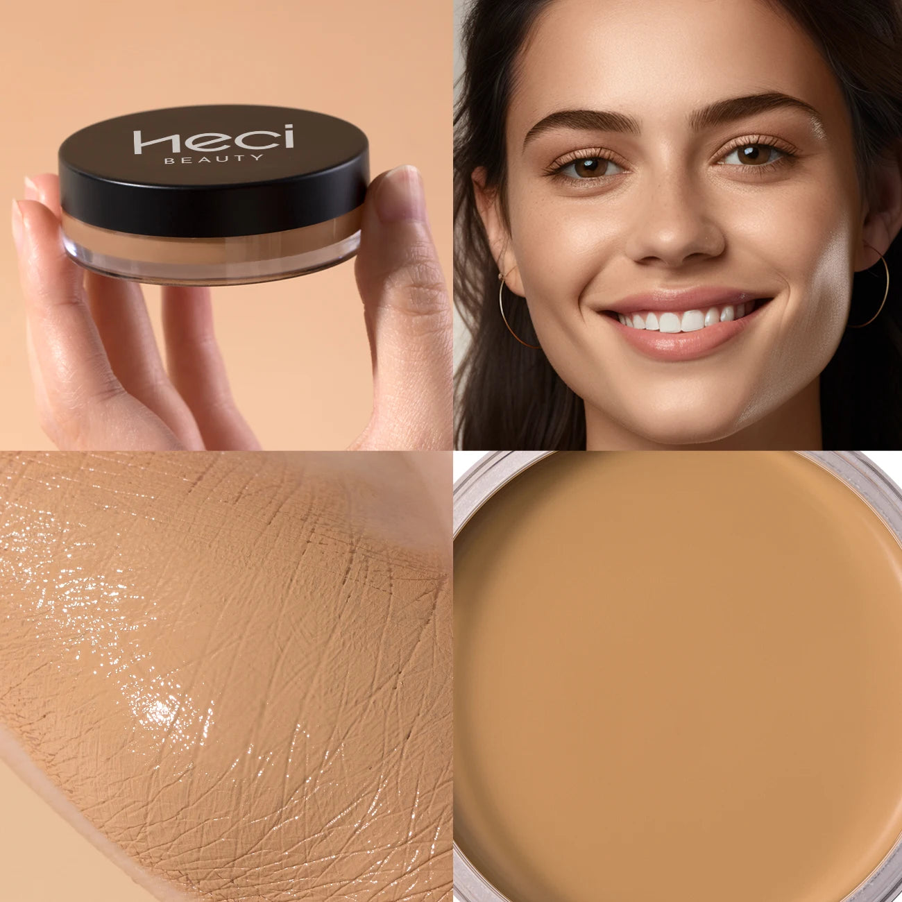 Waterproof Foundation Full Coverage, Oil-control Matte Velvet Nourishing Flawless Cream Foundation, 0.7oz Cream Bronzer Makeup