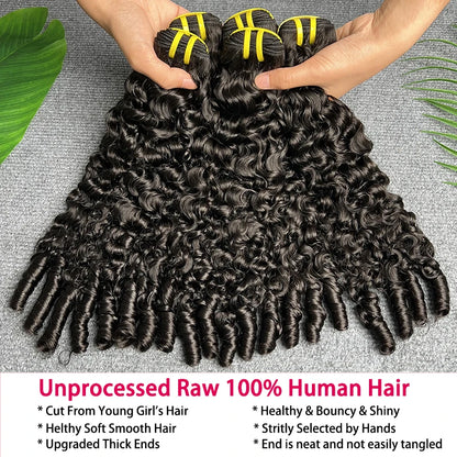 Burmese Curly Bundles Human Hair 100% Raw Virgin Burmese Curly Spiral Hair Bouncy Pixie Curly Bundle Natural Black Double Drawn