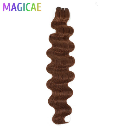 30Inches Ombre Blond T1B/27# 200g Body Wave Brown M816 Piano 27/613 Sliver White 60# Synthetic Hair Weave Bundles Heat Resistant