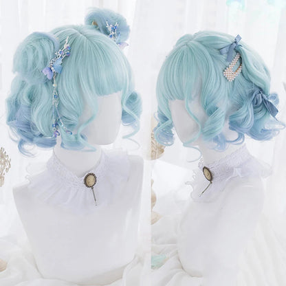 Long Wavy Wave Ombre Black Brown Purple Cosplay Wigs Heat Resistant Synthetic Wigs Middle Part Natural Lolita Wigs For Women