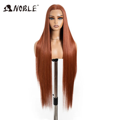 Noble Cosplay Wigs For Black Women Straight Synthetic Lace WIg 38 Inch Ombre Blonde Lace Wig Cosplay Blonde Synthetic Lace Wig
