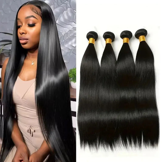 Straight Human Hair Bundles Brazilian Weave Human Hair Bundles Top Quality Natural Black Bundles Human Hair Remy Hair