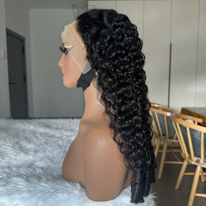 Burmese Curly Human Hair Wig Vietnamese Hair 13X6 Lace Front Wigs Human Hair 200% Density Transparent Lace Front Wig