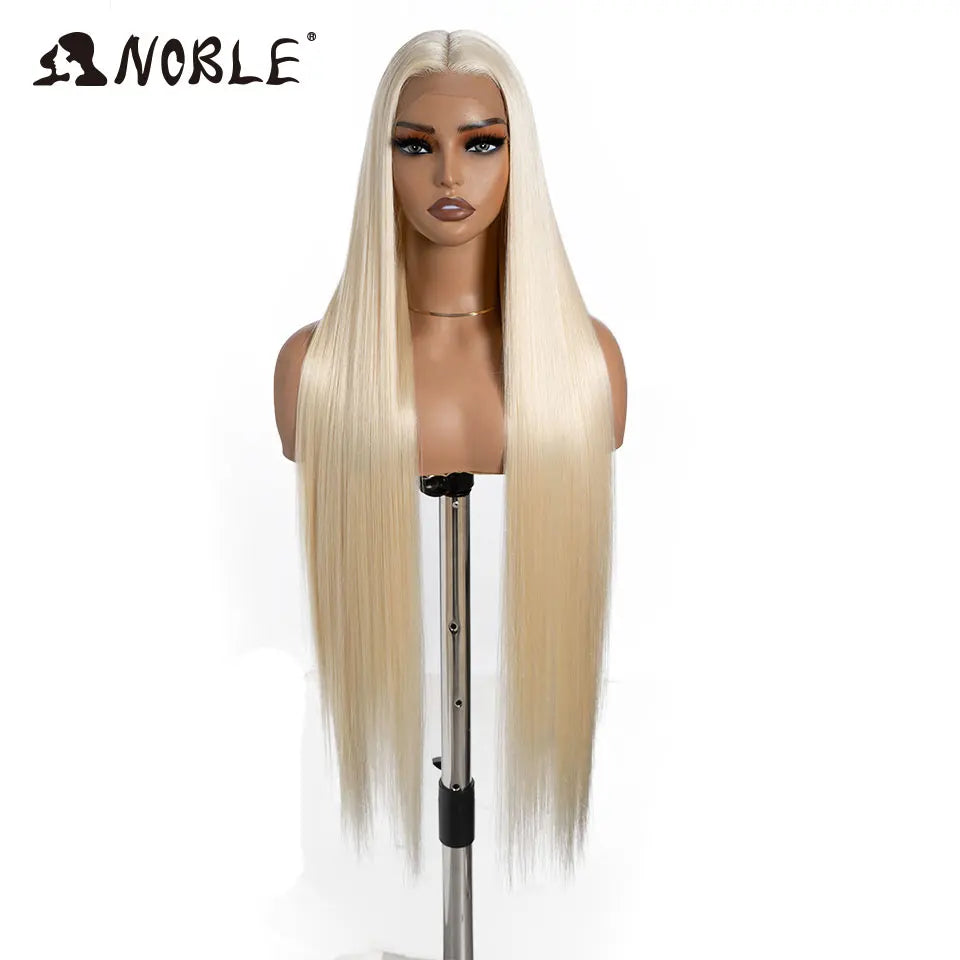 Noble Cosplay Wigs For Black Women Straight Synthetic Lace WIg 38 Inch Ombre Blonde Lace Wig Cosplay Blonde Synthetic Lace Wig