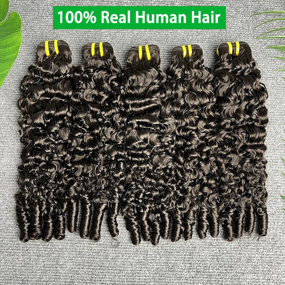Burmese Curly Bundles Human Hair 100% Raw Virgin Burmese Curly Spiral Hair Bouncy Pixie Curly Bundle Natural Black Double Drawn
