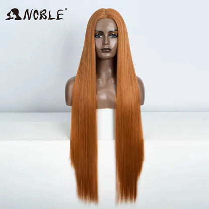 Noble Cosplay Wigs For Black Women Straight Synthetic Lace WIg 38 Inch Ombre Blonde Lace Wig Cosplay Blonde Synthetic Lace Wig