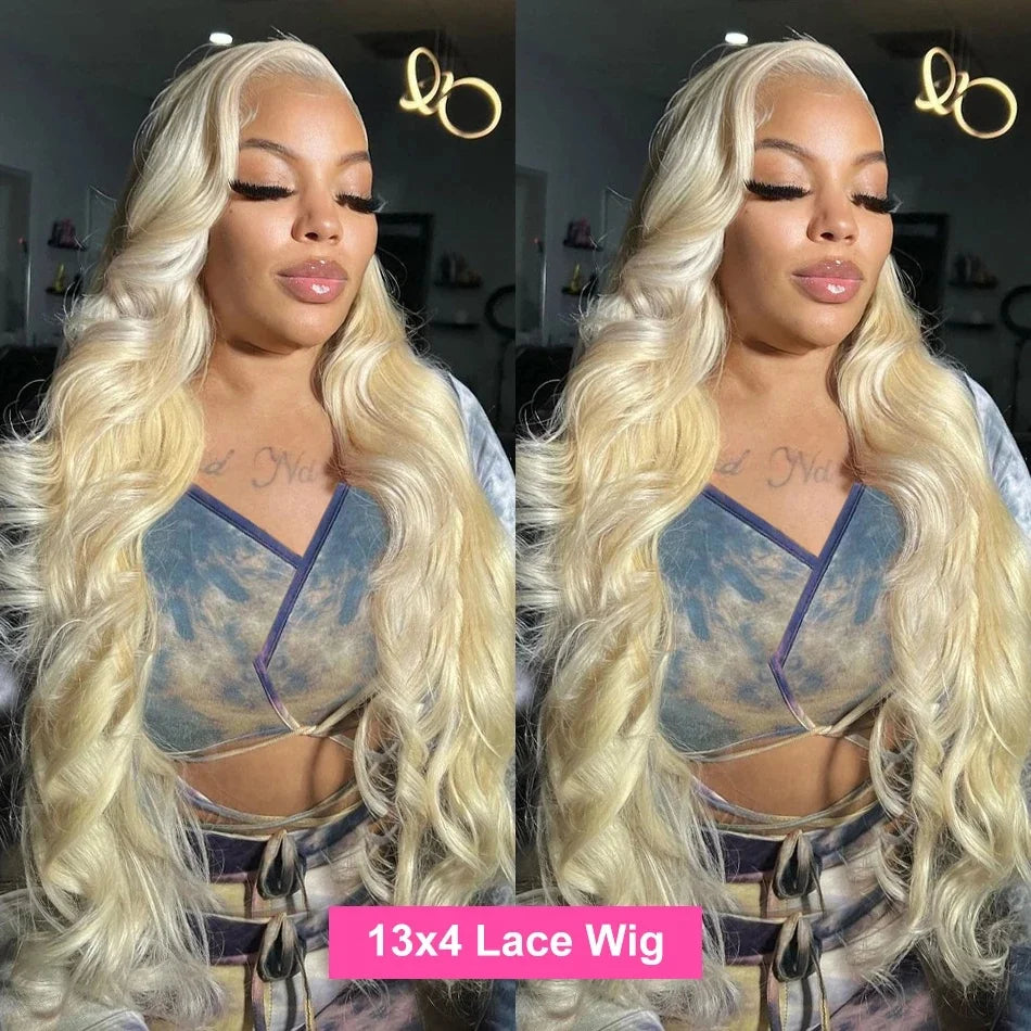 30 36 Inch 613 Human Hair Wig 13x6 Hd Lace Frontal Wig Body Wave Lace Front Wig Honey Blonde Human hair For Women 180% Density