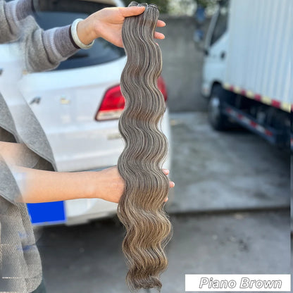 30Inches Ombre Blond T1B/27# 200g Body Wave Brown M816 Piano 27/613 Sliver White 60# Synthetic Hair Weave Bundles Heat Resistant