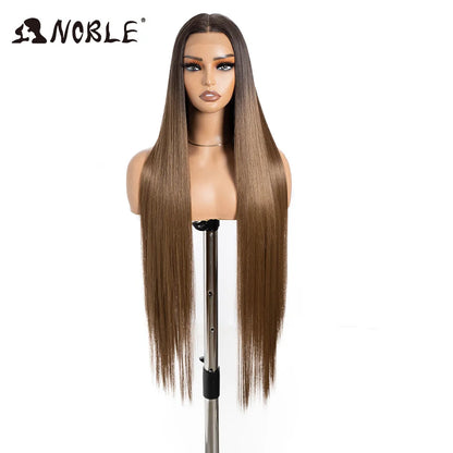 Noble Cosplay Wigs For Black Women Straight Synthetic Lace WIg 38 Inch Ombre Blonde Lace Wig Cosplay Blonde Synthetic Lace Wig