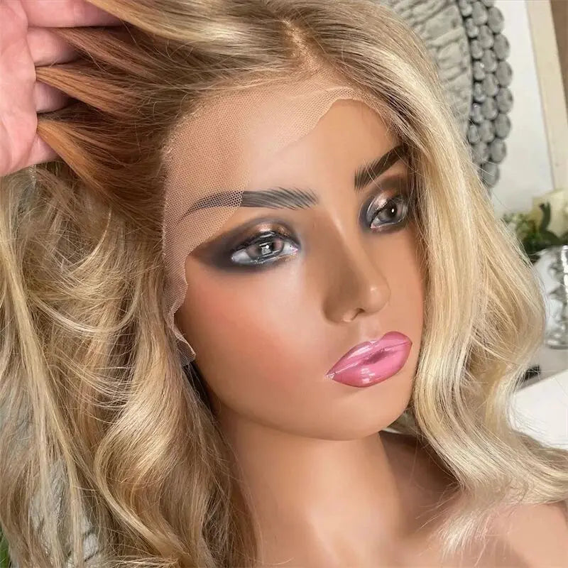 Hot Good Quality Human Hair Wigs Ombre Brown Blonde 13x6 Virgin Hair Wig