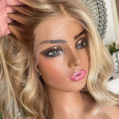 Hot Good Quality Human Hair Wigs Ombre Brown Blonde 13x6 Virgin Hair Wig