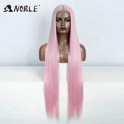 Noble Cosplay Wigs For Black Women Straight Synthetic Lace WIg 38 Inch Ombre Blonde Lace Wig Cosplay Blonde Synthetic Lace Wig