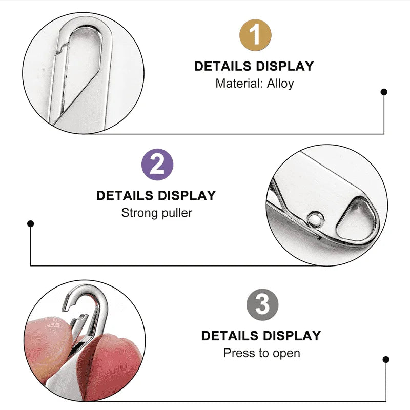 5/10pcs Metal Universal Replacement Zipper Slider Remove Zipper Puller Zipper Repair Kit for Craft Sewing Tools
