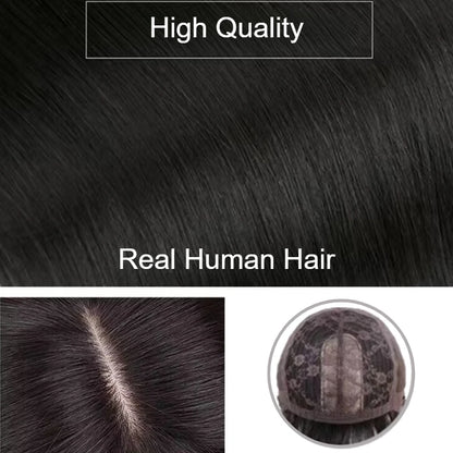 100% Human Hair Short Wig with Bangs Fashionable Women Natural Looking Black Hairpiece Breathable Cap Wig for Daily Wear Cosplay