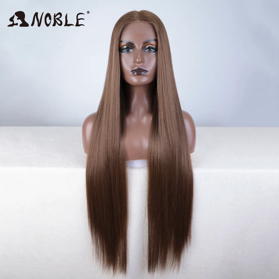 Noble Cosplay Wigs For Black Women Straight Synthetic Lace WIg 38 Inch Ombre Blonde Lace Wig Cosplay Blonde Synthetic Lace Wig