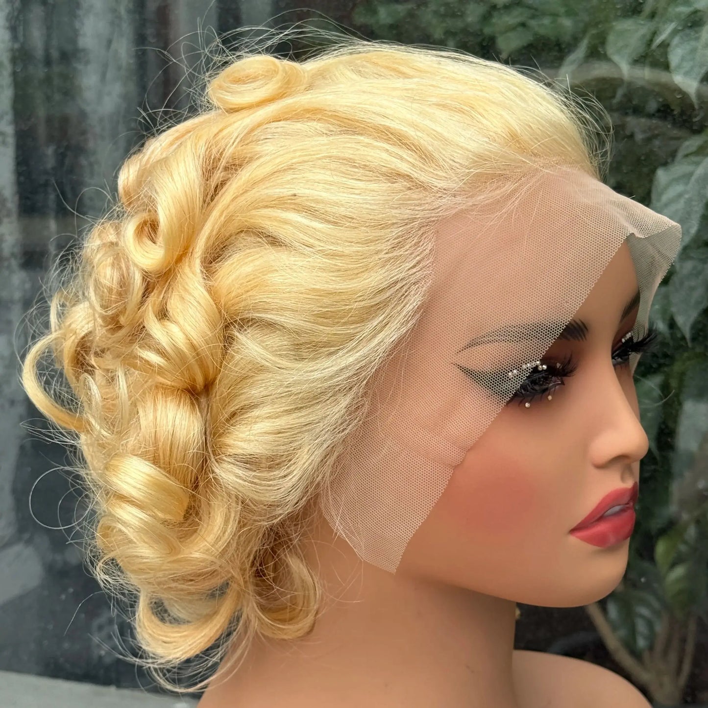 613# Pixie Cut Wigs Human Hair Loose Wave Curly Wig 13x4 Lace Front Human Hair Wig  260% Density 8Inch for Black Women