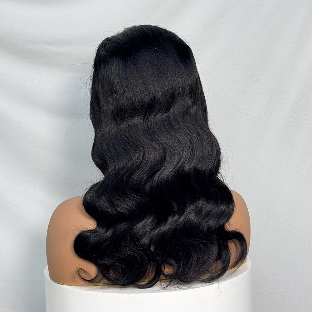 230% Density 12A Hair 20 Inches Body Wave Big Wavy Curly Human Hair Wig 13x4 Transparent Lace Front Human Hair Wig