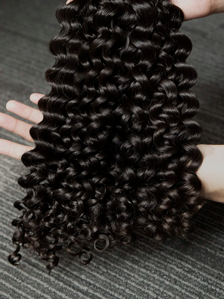 Burmese Loose Curly 100% Human Hair Bundles 30 34 Inch Deep Wave Bundles Human Hair Water Wave Remy Raw Extensions Hair Weave