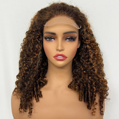 300% Density Burmese Curly Human Hair Wig 5x5 Transparent Lace Closure Glueless Pixie Curly Remy Human Hair Wig for Black Women