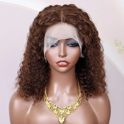 #4 Chocolate Brown Straight Human Hair Wig Chocolate Brown Straight 13x4 Lace Frontal Human Hair Wig  For Women