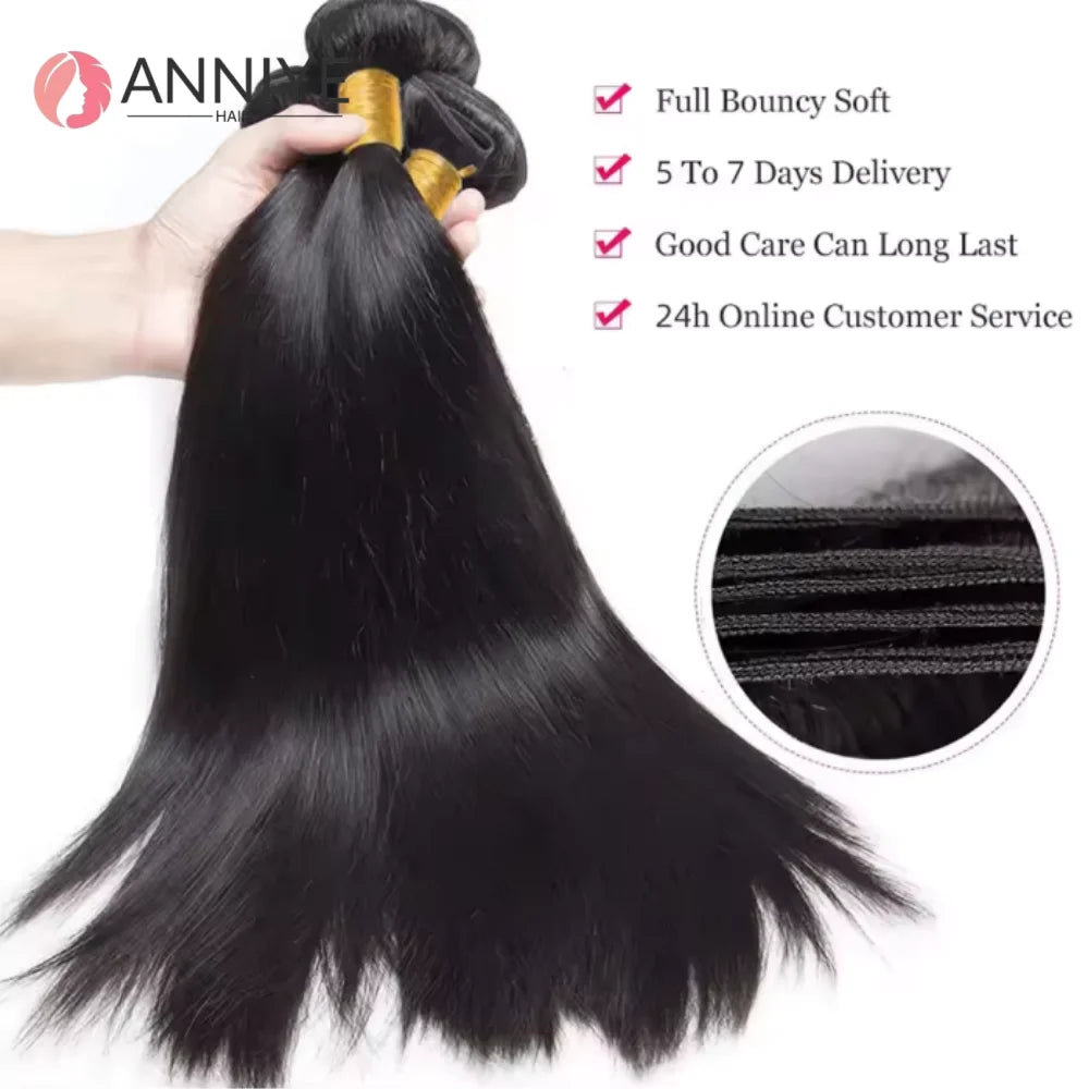 Straight Bundles Human Hair Brazilian Human Hair Bundles Remy Extensions 1/3/4 Bundle Raw Hair Extensions Wholesale Long Hair