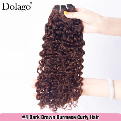 Dark Brown Bundles Human Colored Hair Brown Human Hair Bundles Burmese Curly Bundles Raw 3 Bundle Deals Human Hair