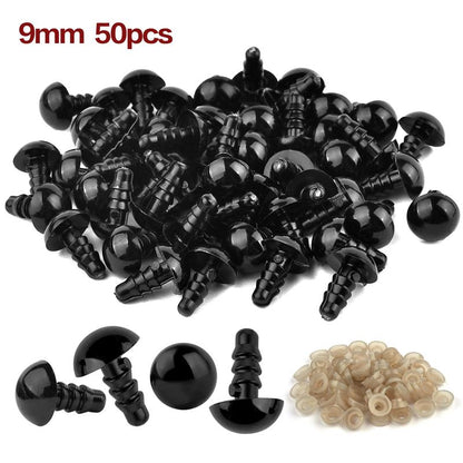 50/100pcs 5-20mm Black Plastic Safety Eyes For Toys Amigurumi Diy Kit Crafts TeddyBear Toy Eye For Doll Decoration Accessories