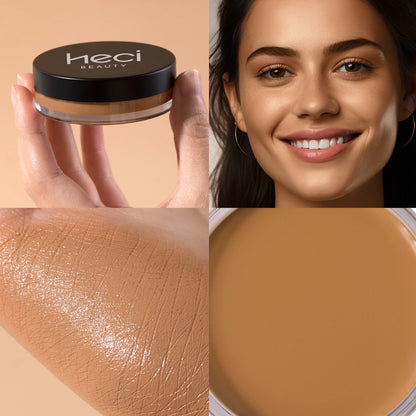 Waterproof Foundation Full Coverage, Oil-control Matte Velvet Nourishing Flawless Cream Foundation, 0.7oz Cream Bronzer Makeup
