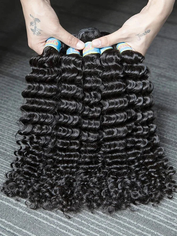 Burmese Loose Curly 100% Human Hair Bundles 30 34 Inch Deep Wave Bundles Human Hair Water Wave Remy Raw Extensions Hair Weave