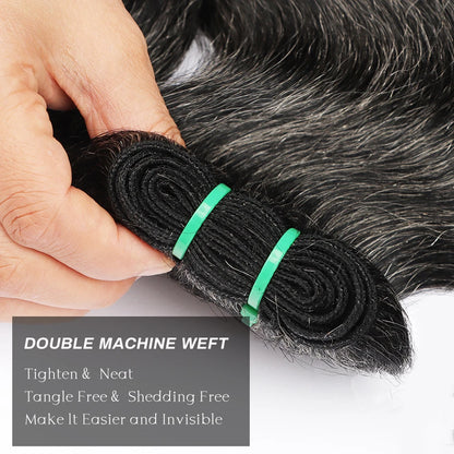 Salt and Pepper Human Hair Bundles Body Wave Natural Gray-White Human Hair Bundles 100g/Pc P1B/Grey Highlight Human Hair Bundles
