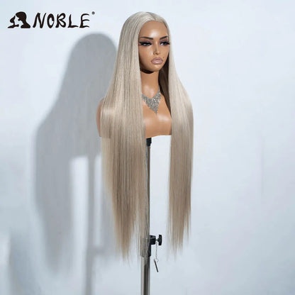 Noble Cosplay Wigs For Black Women Straight Synthetic Lace WIg 38 Inch Ombre Blonde Lace Wig Cosplay Blonde Synthetic Lace Wig