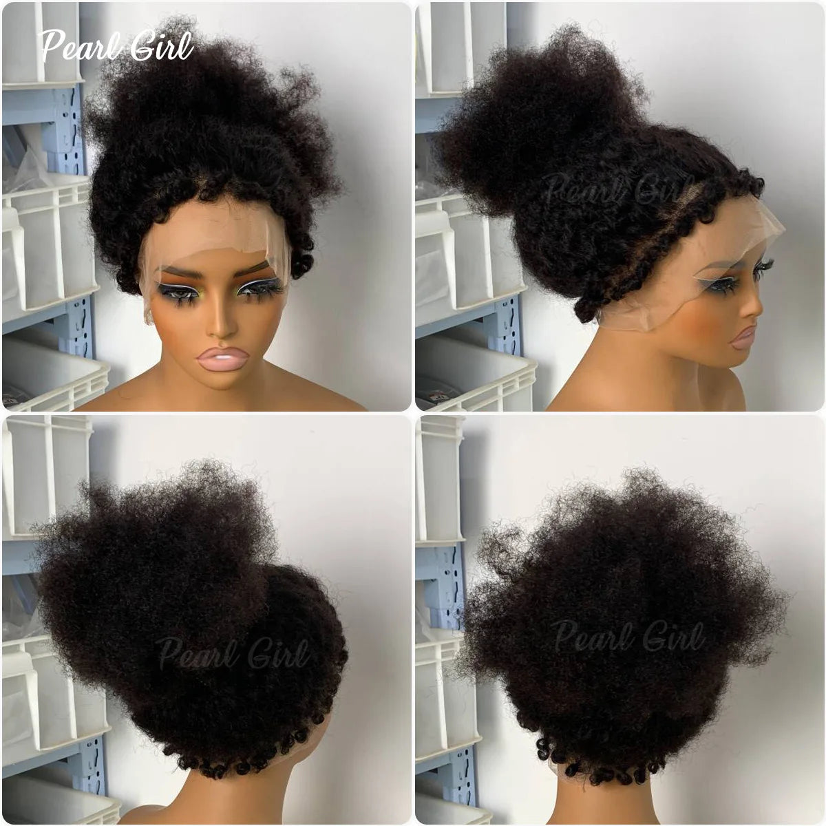 Human Hair Afro Kinky Curly 360 Full Lace Wig Preplucked with Curly Baby Hair 13x6 13x4 HD Transparent Lace Frontal Glueless Wig